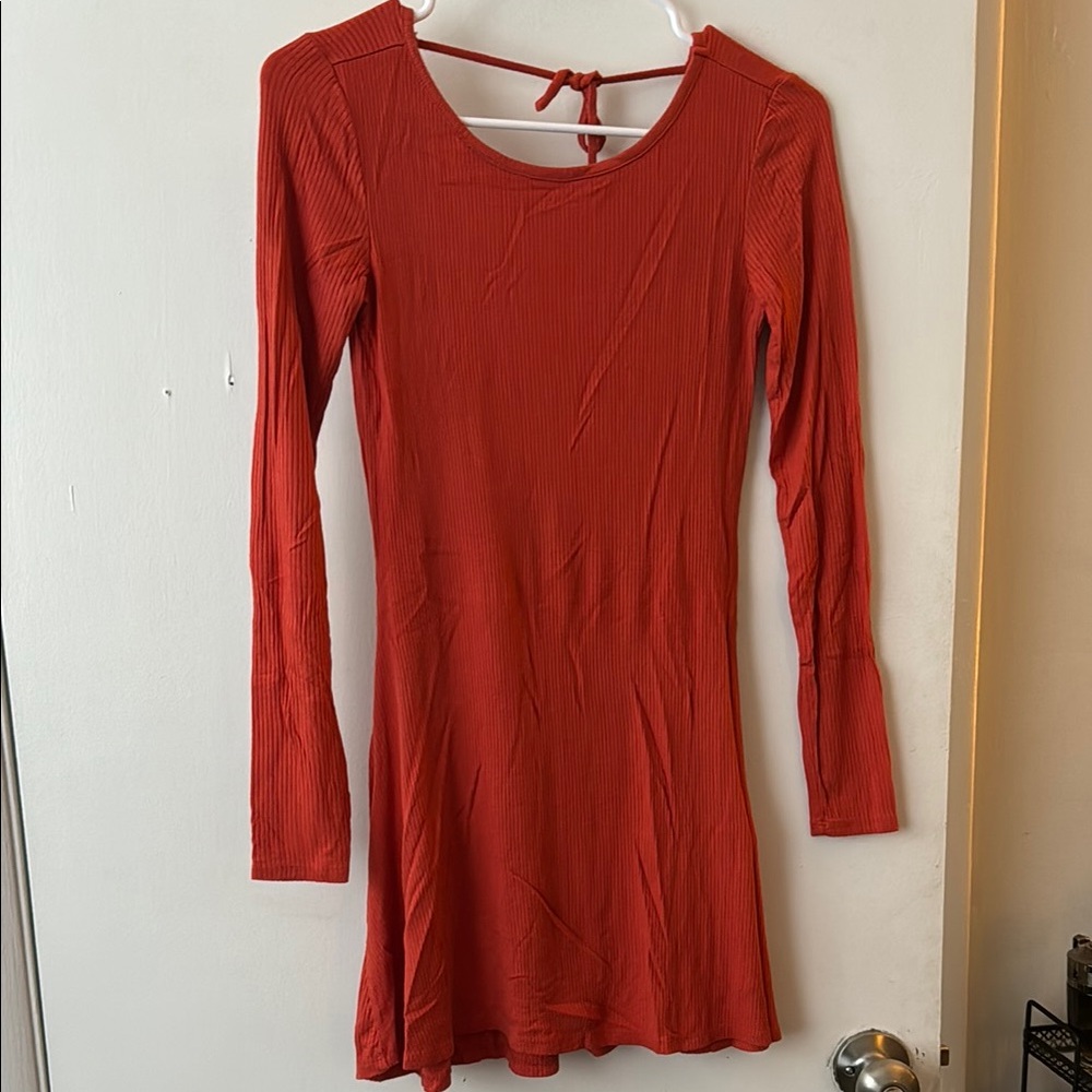 Orange Long Sleeve Dress